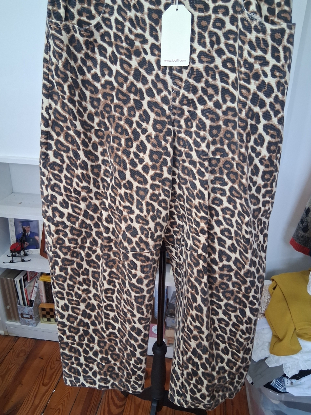 Leopard Print Wide-Leg Pants - Brown/Black